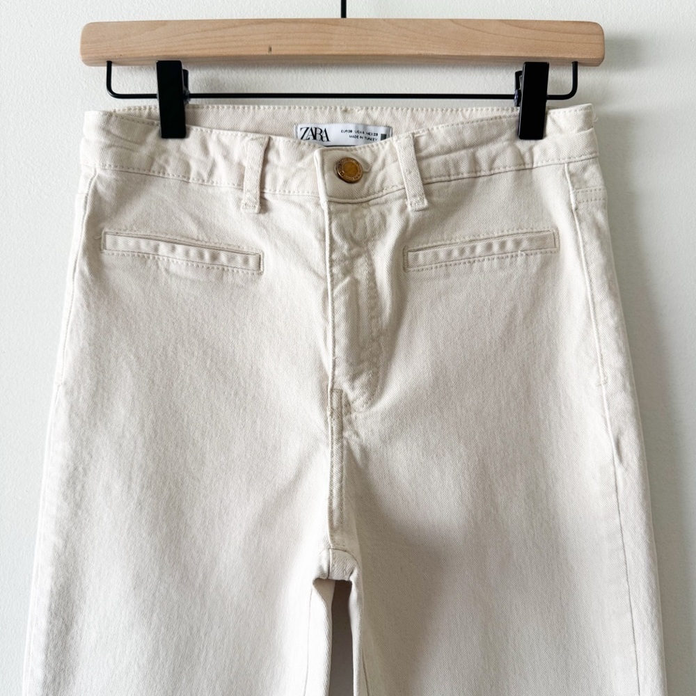 Zara‎ Women's Off-White Straight Leg Jeans Size 6 - Picture 4 of 8